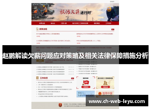 赵鹏解读欠薪问题应对策略及相关法律保障措施分析